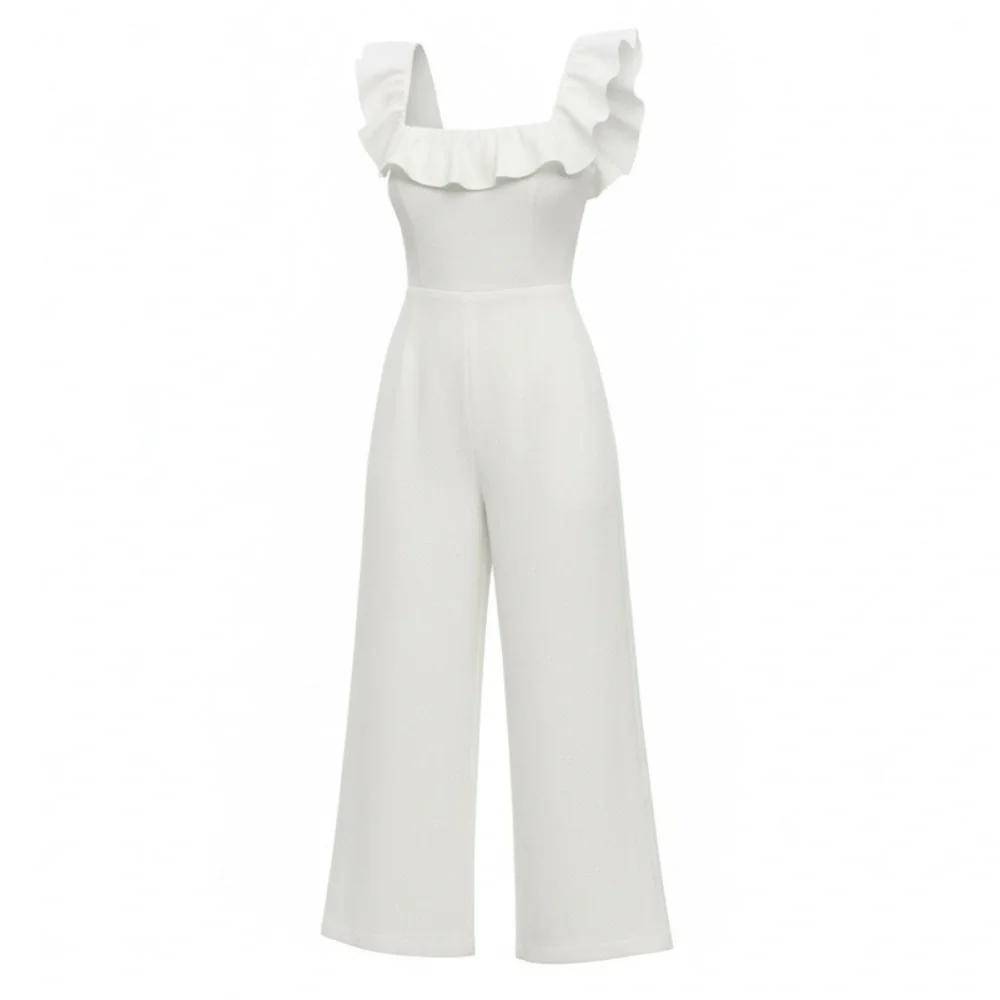 REFORMATION Juniper Wide Leg Linen Jumpsuit, White, 2 (US) - Picture 2 of 9